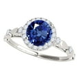 thumbnail image 1 of Aonejewelry 1.20 Ct. Halo Sapphire and Diamond Engagement Wedding Ring In 14k Solid White Gold, 1 of 4