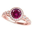 thumbnail image 1 of Aonejewelry 1.20 Ct. Ttw Diamond and Created Ruby Ring In 14k Rose Gold, 1 of 4