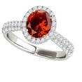 thumbnail image 1 of Aonejewelry 1.20 Ct. Ttw Diamond and Round Shaped Garnet Ring in 10K White Gold, 1 of 4