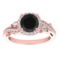 thumbnail image 1 of Aonejewelry 1.25 Carat Natural Black Diamond In Center and White Diamond On Side Engagement Ring Women Crafted In 18K Solid Rose White Yellow Gold, 1 of 7