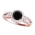 thumbnail image 1 of Aonejewelry 1.25 Ct. Halo Black Diamond Engagement Ring In 14k Rose Gold, 1 of 4