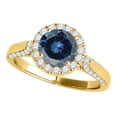 thumbnail image 1 of Aonejewelry 1.25 Ct. Halo Blue Diamond Engagement Ring Crafted In 14k Solid Yellow Gold (Blue , I2-I3), 1 of 4