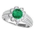 thumbnail image 1 of Aonejewelry 1.25 Ct. Halo Emerald and Diamond Engagement Ring In 14k Solid White Gold, 1 of 4