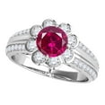 thumbnail image 1 of Aonejewelry 1.25 Ct. Halo Ruby and Diamond Engagement Ring In 14k Solid White Gold, 1 of 4