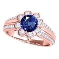 thumbnail image 1 of Aonejewelry 1.25 Ct. Halo Sapphire and Diamond Engagement Ring In 14k Solid Rose Gold, 1 of 4