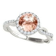 thumbnail image 1 of Aonejewelry 1.25 Ct. Ttw Interwine Shank Diamond and Morganite Ring In 14k White Gold, 1 of 4