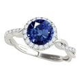 thumbnail image 1 of Aonejewelry 1.25 Ct. Ttw Interwine Shank Diamond and Sapphire Ring In 14k White Gold, 1 of 4