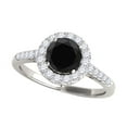 thumbnail image 1 of Aonejewelry 1.30 Ct. Halo Black Diamond Engagement Ring In 14k White Gold, 1 of 4