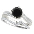 thumbnail image 1 of Aonejewelry 1.30 Ct. Ttw Halo Black Diamond Bridal Set In 14k White Gold, 1 of 4