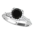 thumbnail image 1 of Aonejewelry 1.30 Ct. Ttw Halo Black Diamond Engagement Wedding Ring Crafted In 14k Solid White Gold, 1 of 4