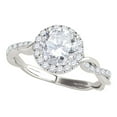 thumbnail image 1 of Aonejewelry 1.30 Ct. Ttw Interwine Shank Diamond Engagement Wedding Ring In 14k Solid White Gold, 1 of 4