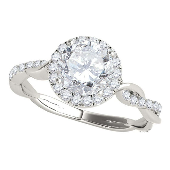 Aonejewelry 1.30 Ct. Ttw Interwine Shank Diamond Engagement Wedding Ring In 14k Solid White Gold