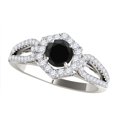 thumbnail image 1 of Aonejewelry 1.35 Carat Ttw Halo Black Diamond Engagement Ring Crafted In 14k Solid White Gold, 1 of 3
