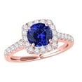 thumbnail image 1 of Aonejewelry 1.35 Carat Ttw Halo Tanzanite and Diamond Engagement Ring Crafted In 14k Solid Rose Gold, 1 of 4