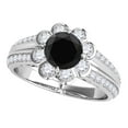 thumbnail image 1 of Aonejewelry 1.35 Ct. Halo Black Diamond Engagement Ring In 14k White Gold, 1 of 4