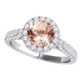 thumbnail image 1 of Aonejewelry 1.35 Ct. Halo Morganite and Diamond Engagement Ring Crafted In 14k Solid White Gold (A+ , I2-I3), 1 of 4