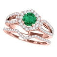 thumbnail image 1 of Aonejewelry 1.35 Ct. Ttw Halo Emerald and Diamond Bridal Set in 14k Rose Gold, 1 of 4