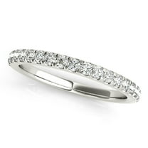 Aonejewelry 1/4 Carat Round Diamond Wedding Band In 14K Solid White Gold