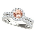 thumbnail image 1 of Aonejewelry 1.40 Carat Halo Morganite-Diamond Engagement Ring In 14k White Gold, 1 of 3