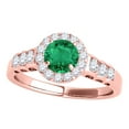 thumbnail image 1 of Aonejewelry 1.40 Ct. Halo Emerald and Diamond Engagement Ring In 14k Solid Rose Gold, 1 of 4