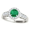 thumbnail image 1 of Aonejewelry 1.40 Ct. Halo Emerald and Diamond Engagement Ring In 14k Solid White Gold, 1 of 4