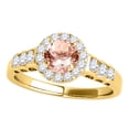 thumbnail image 1 of Aonejewelry 1.40 Ct. Halo Morganite and Diamond Engagement Ring In 14k Yellow Gold, 1 of 4