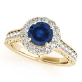 thumbnail image 1 of Aonejewelry 1.40 Ct. Halo Sapphire and Diamond Engagement Wedding Ring In 14k Solid Yellow Gold, 1 of 1