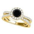 thumbnail image 1 of Aonejewelry 1.50 Carat Halo Black-Diamond Engagement Ring In 14k Yellow Gold, 1 of 3