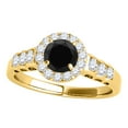 thumbnail image 1 of Aonejewelry 1.50 Ct. Halo Black Diamond Engagement Ring In 14k Yellow Gold, 1 of 4