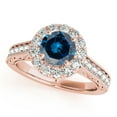 thumbnail image 1 of Aonejewelry 1.50 Ct. Halo Blue Diamond Engagement Wedding Ring In 14k Solid Rose Gold, 1 of 1