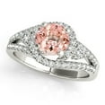 thumbnail image 1 of Aonejewelry 1.65 Ct. Halo Morganite and Diamond Engagement Ring In 14k White Gold, 1 of 1