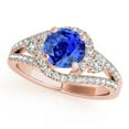 thumbnail image 1 of Aonejewelry 1.65 Ct. Halo Tanzanite and Diamond Engagement Ring In 14k Rose Gold, 1 of 1