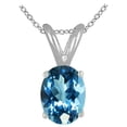 thumbnail image 1 of Aonejewelry 1.70Ct Oval Blue Topaz Pendant in Sterling Silver, 1 of 1