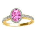 thumbnail image 1 of Aonejewelry 1.75 Ct. Ttw Diamond and Oval Shaped Pink Topaz Ring in 10K Yellow Gold, 1 of 4