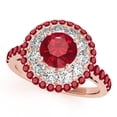 thumbnail image 1 of Aonejewelry 1.90 Carat Halo Ruby-Diamond Engagement Ring In 10K Solid Rose Gold, 1 of 1