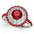 thumbnail image 1 of Aonejewelry 1.90 Carat Halo Ruby-Diamond Engagement Ring In 10K Solid White Gold, 1 of 1