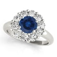 thumbnail image 1 of Aonejewelry 1.90Ct. Halo Sapphire and Diamond Engagement Wedding Ring In 10K Solid White Gold, 1 of 2