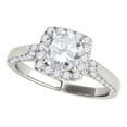 thumbnail image 1 of Aonejewelry 1 Carat Halo Antique Design Engagement Diamond Ring Crafted In 14k Solid White Gold, 1 of 4