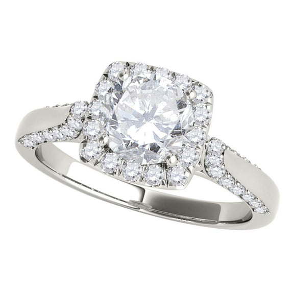 Aonejewelry 1 Carat Halo Antique Design Engagement Diamond Ring Crafted In 14k Solid White Gold