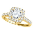 thumbnail image 1 of Aonejewelry 1 Carat Halo Round Diamond Hand-Crafted Engagement Ring In 14k Yellow Gold, 1 of 4