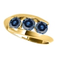 thumbnail image 1 of Aonejewelry 1 Carat Natural Blue Dimaond Round Shape 3 Stone Brilliant Design Enagagement Wedding Ring Crafted In 10K Solid Rose White and Yellow Gold For Woman, 1 of 7