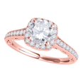 thumbnail image 1 of Aonejewelry 1 Ct Halo Round Diamond Engagement Ring In 14k Rose Gold, 1 of 4