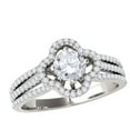 thumbnail image 1 of Aonejewelry 1 Ct. Ttw Glitzy Halo Diamond Engagement Wedding Ring In 14k Solid White Gold, 1 of 4