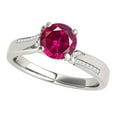thumbnail image 1 of Aonejewelry 1 Ct. Ttw Halo Interwined Design Created Ruby and Diamond Engagement Ring Crafted In 14k Solid White Gold, 1 of 4