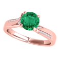 thumbnail image 1 of Aonejewelry 1 Ct. Ttw Halo Interwined Design Emerald and Diamond Engagement Ring Crafted In 14k Solid Rose Gold, 1 of 4