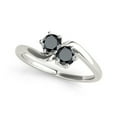 thumbnail image 1 of Aonejewelry 1 Ct. Two Stone Black Diamond Engagement Ring Crafted In 14k White Gold, 1 of 1