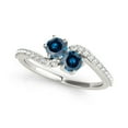 thumbnail image 1 of Aonejewelry 1 Ct Two Stone Blue Diamond Ring 14K White Gold, 1 of 1