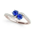 thumbnail image 1 of Aonejewelry 1 Ct Two Stone Tanzanite and Diamond Ring 14K Rose Gold, 1 of 2