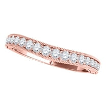 Aonejewelry 10K Rose Gold 0.25 Carat Diamond Curved Wedding Band