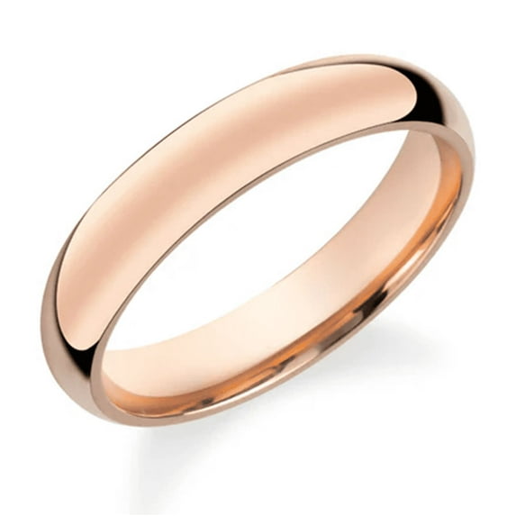 Aonejewelry 14K Solid Rose Gold 5MM Plain Men's and Women's Wedding Band Ring, 8